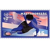 A képen a xxiii. téli olimpiai játékok bélyeg látható