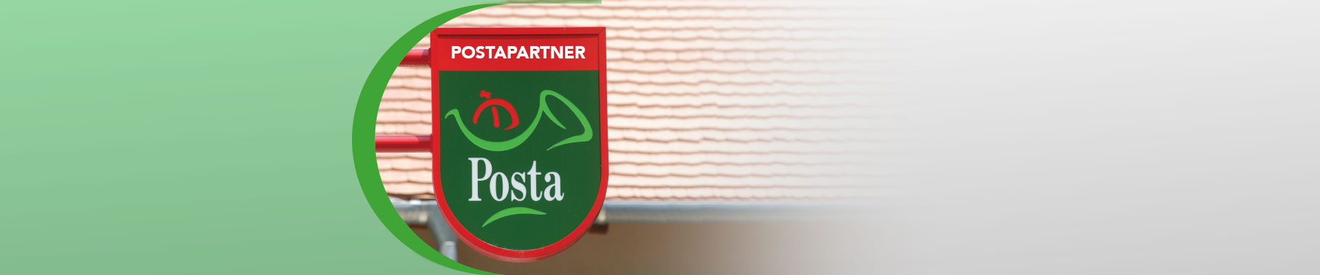 A képen egy Postapartner pajzs látható