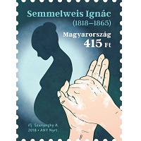 A képen a 200 éve született semmelweis ignác bélyeg látható