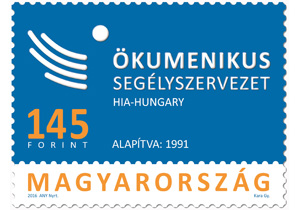 N/A képen a 25 éves az ökumenikus segélyszervezet bélyeg láthatóA